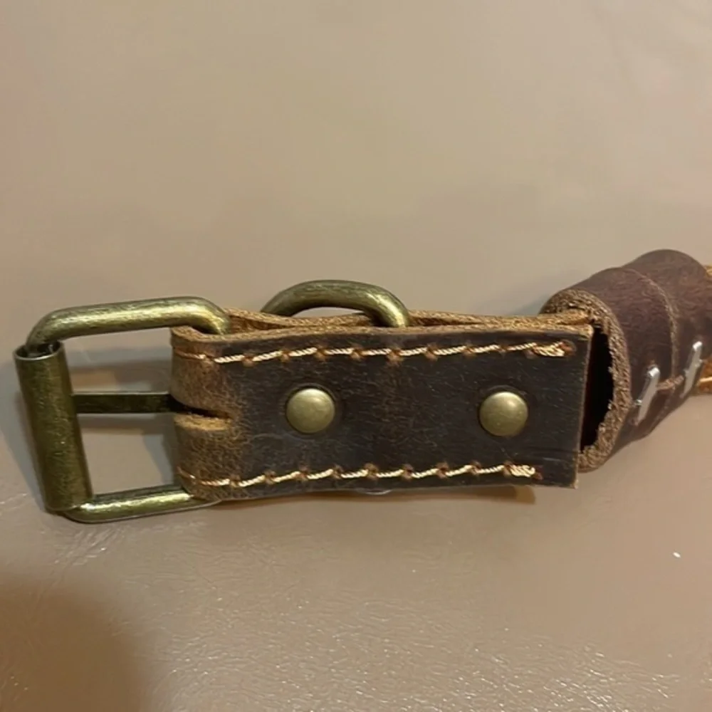 Jeereal Dog Collar leather brown adjustable NWT